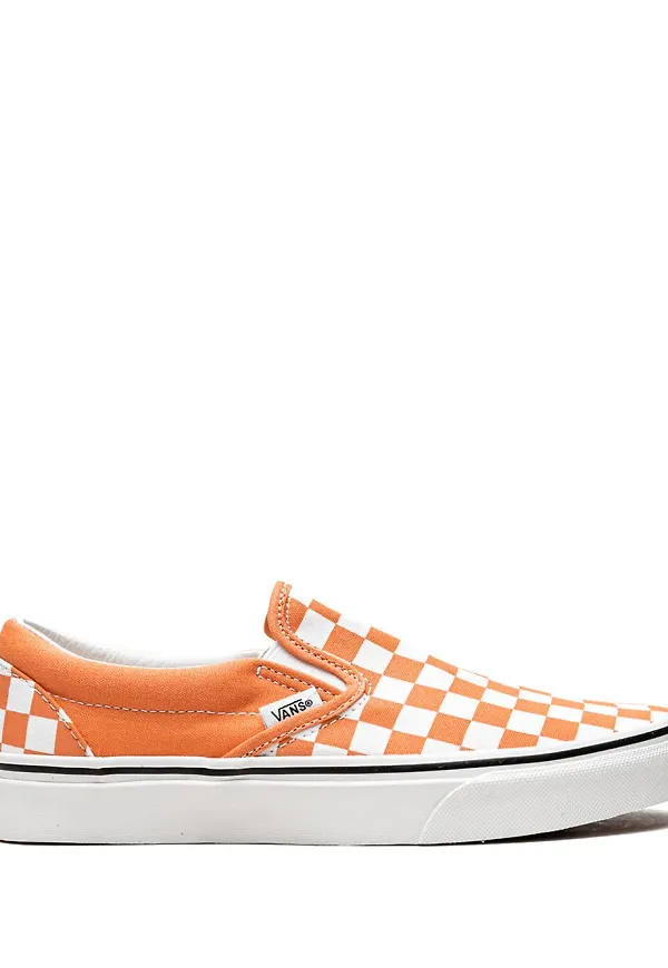 Vans klassiska rutiga slip on-sneakers - Orange