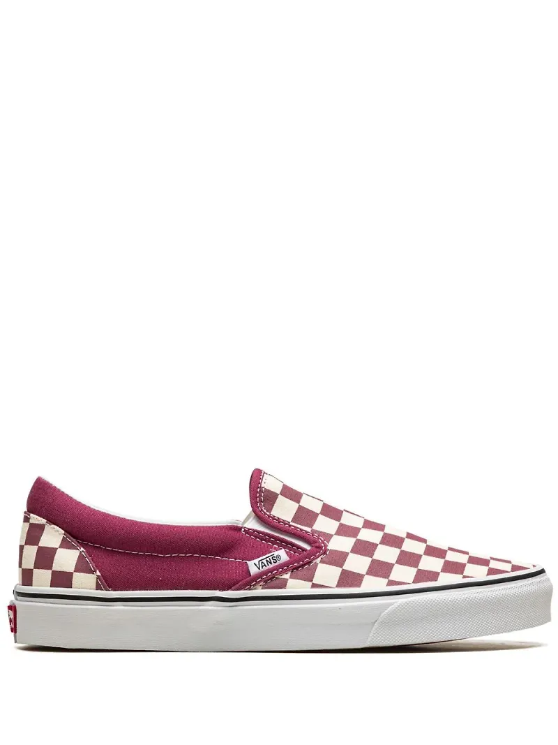 Vans rutiga klassiska slip on-sneakers - Rosa