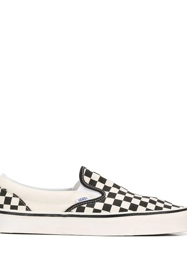 Vans rutiga slip-on-sneakers - Vit