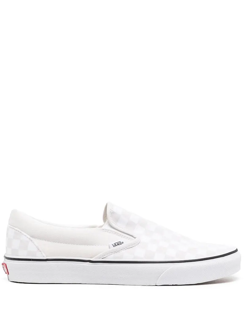 Vans rutiga slip on-sneakers - Vit
