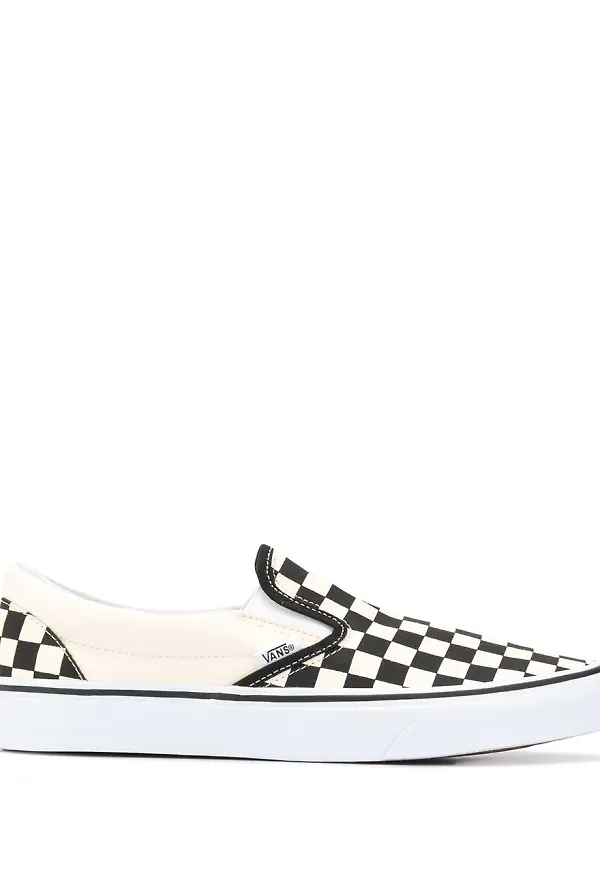 Vans rutiga slip on-sneakers - Vit