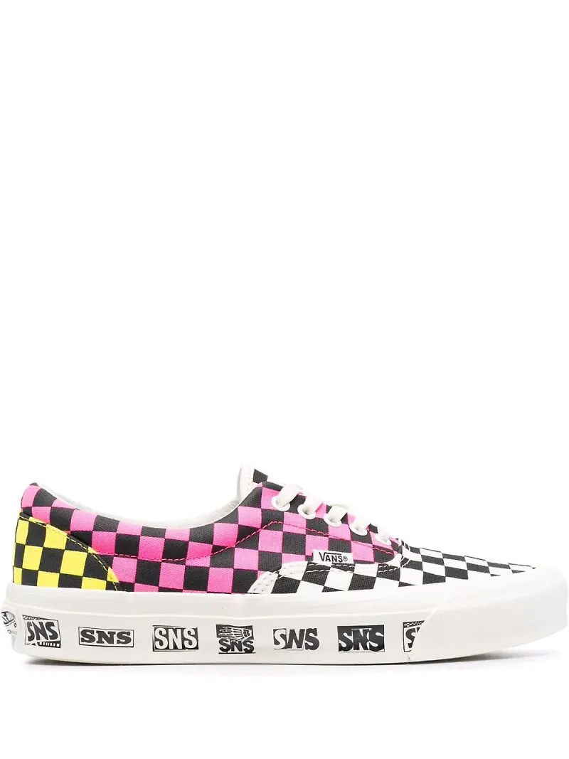 Vans rutiga sneakers med färgblock - Rosa