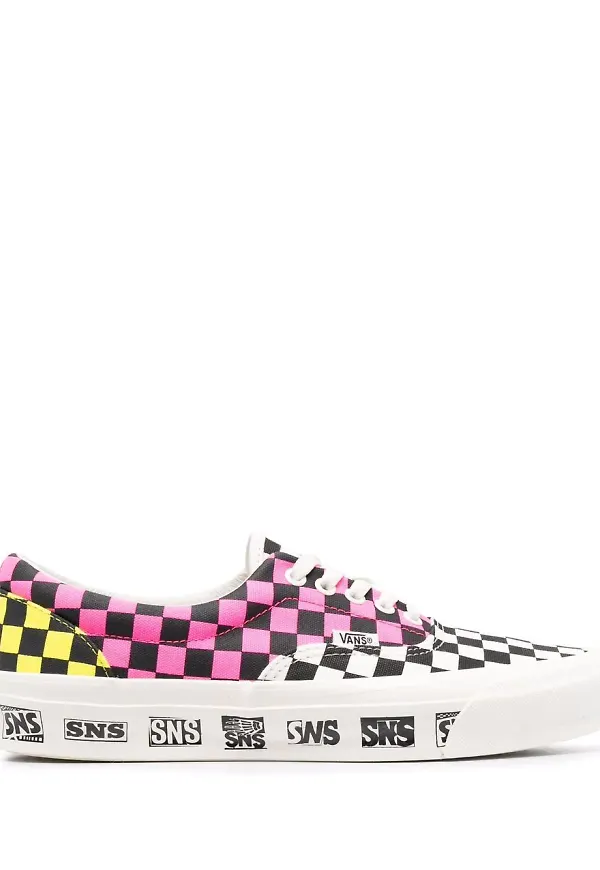 Vans rutiga sneakers med färgblock - Rosa