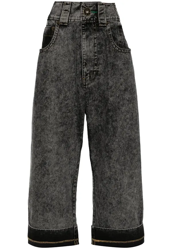Vaquera wide leg-jeans - Svart