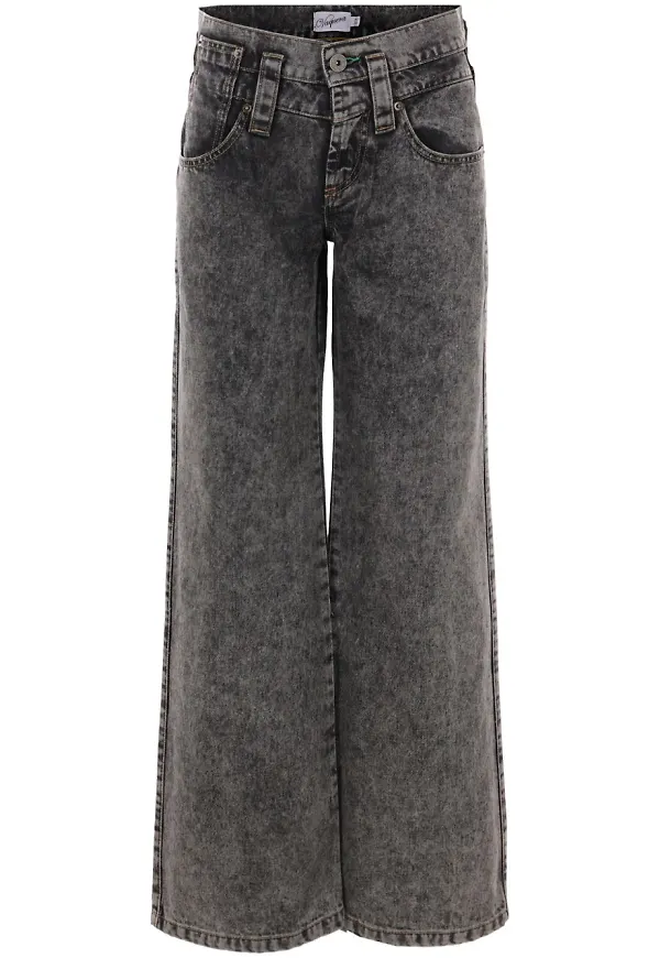 Vaquera wide leg-jeans - Svart