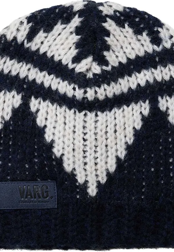 Varg Unisex Bräcke Knitted Beanie Dark Blue With Off White