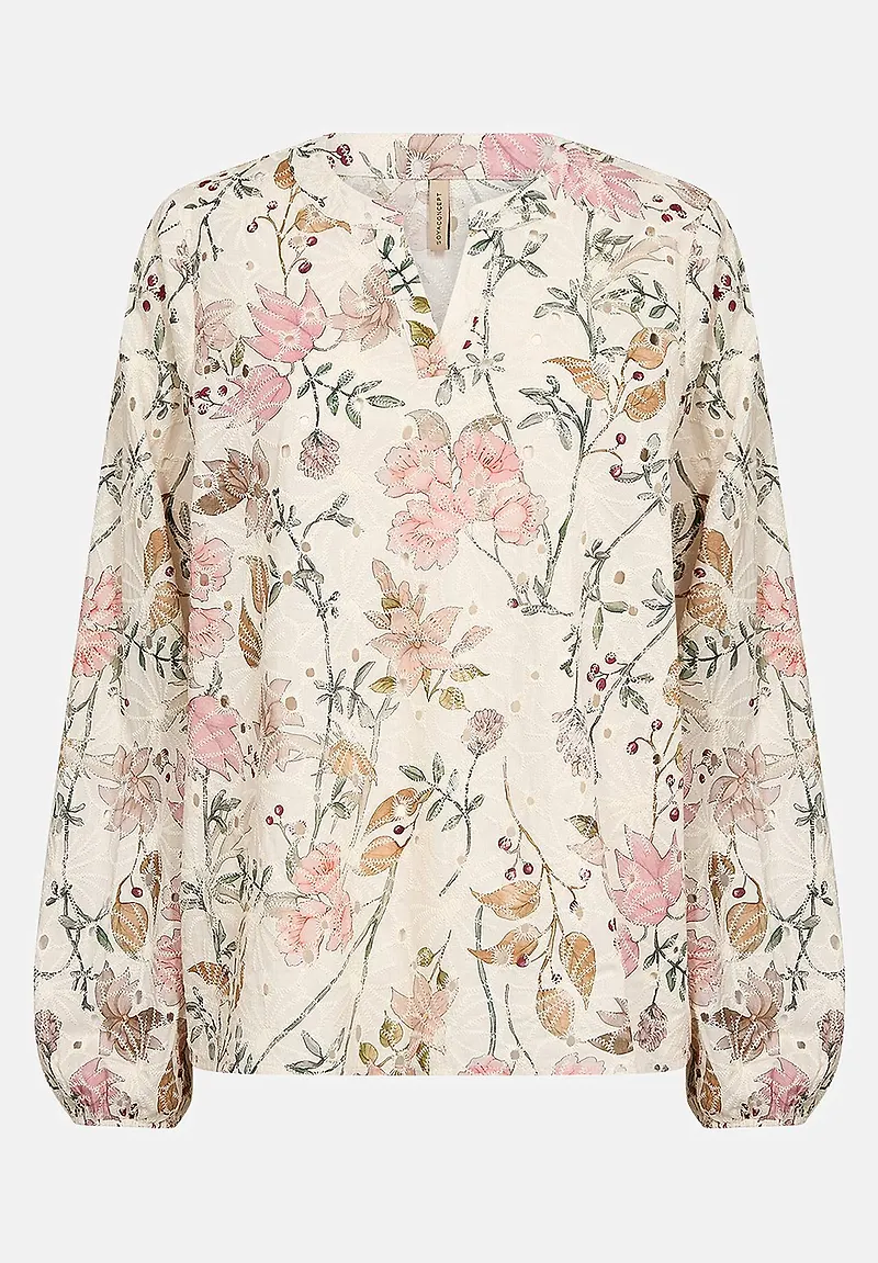 Vävd blus med brodyr