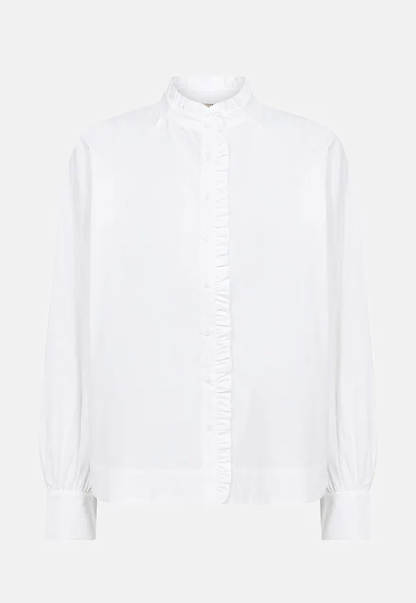 Vävd blus med volangdetaljer