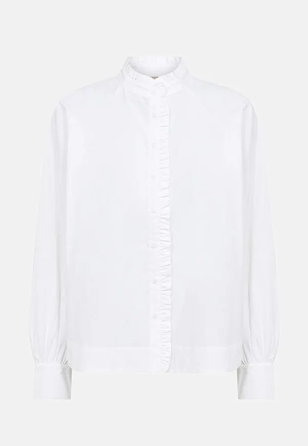 Vävd blus med volangdetaljer