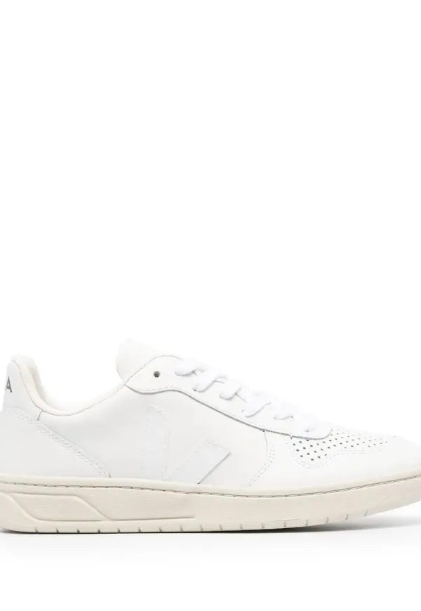 VEJA V-10 lädersneakers - Vit