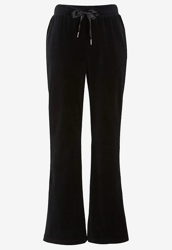 Velourbyxa med bootcut Wilma