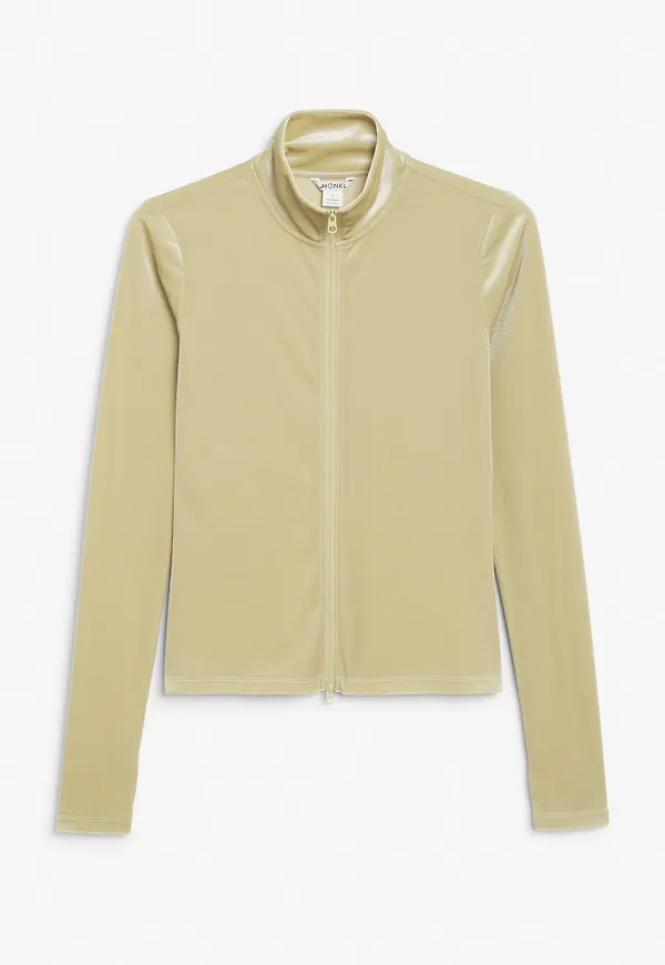 Velvet zip-up jacket - Yellow