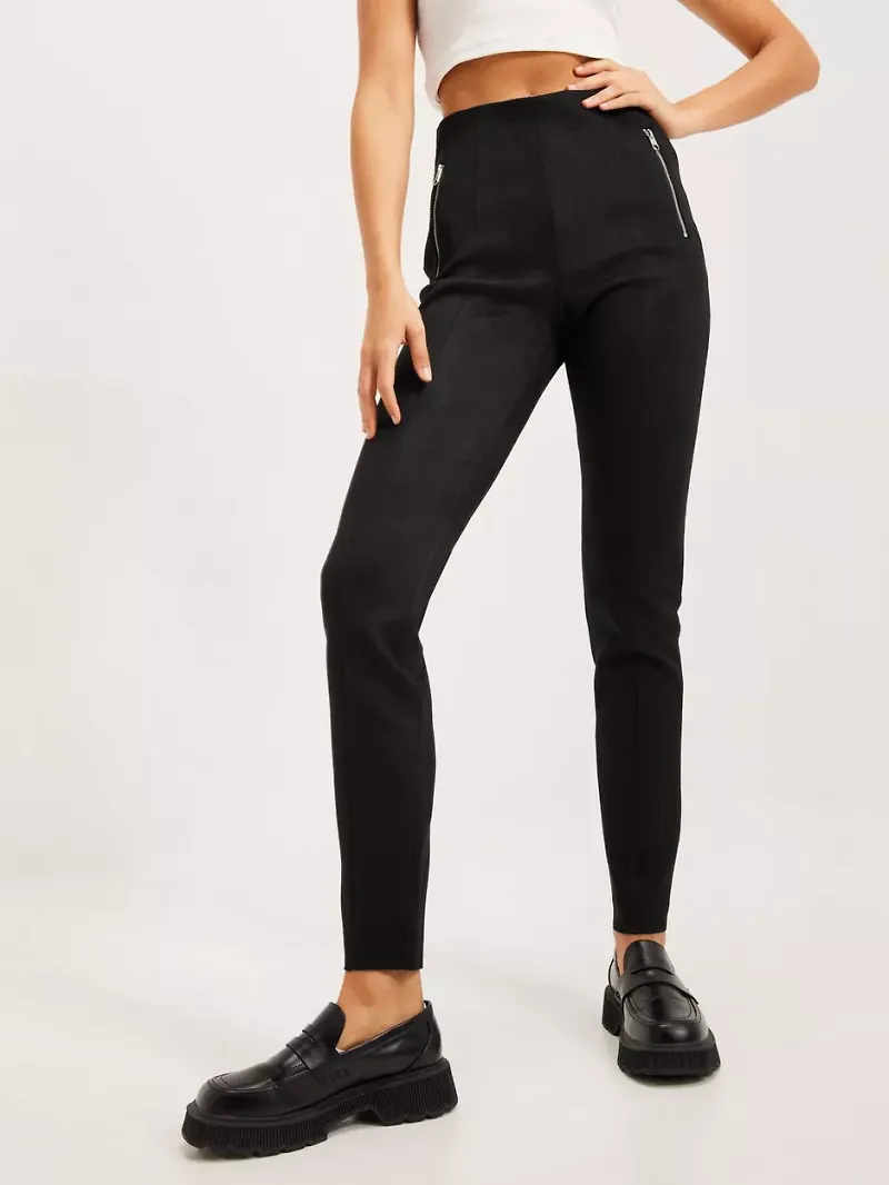 Vero Moda - Black - Vmdonnadina Zip Fauxsuede Leggin Bo