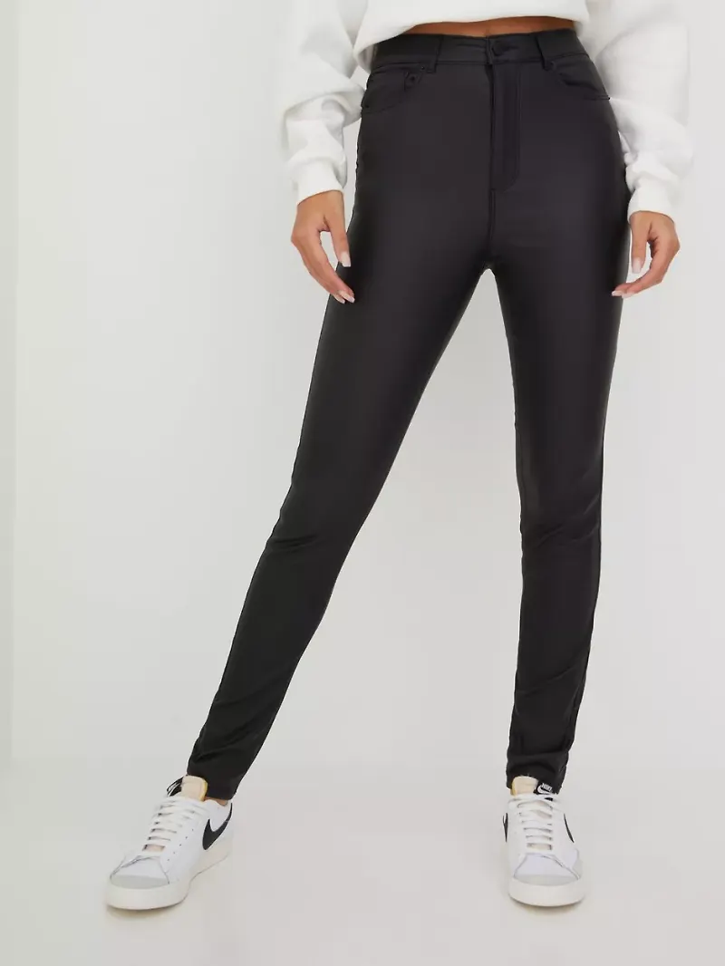 Vero Moda - Black - Vmloa Hr Skinny s Coated Pant Ga No