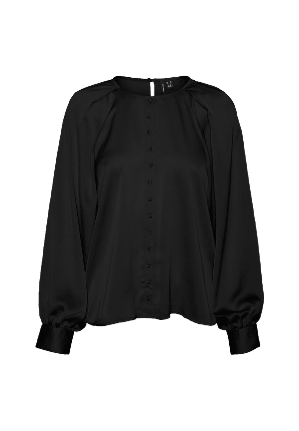 Vero Moda - Blus vmBilli L/S Button Top - Svart