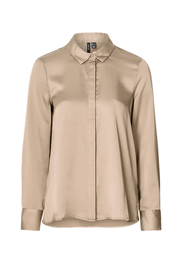 Vero Moda - Blus vmTyra Rie LS Shirt Wvn - Brun - 34