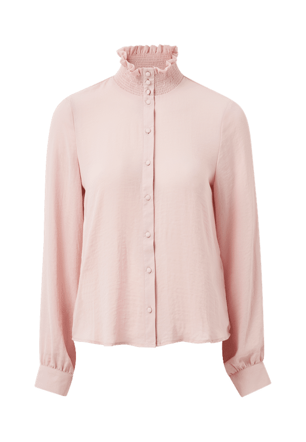 Vero Moda - Blus vmZigga L/S High Neck Smock Shirt - Rosa