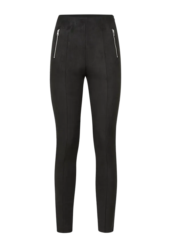 Vero Moda - Byxor vmDonnadina Zip Fauxsuede Legging - Svart