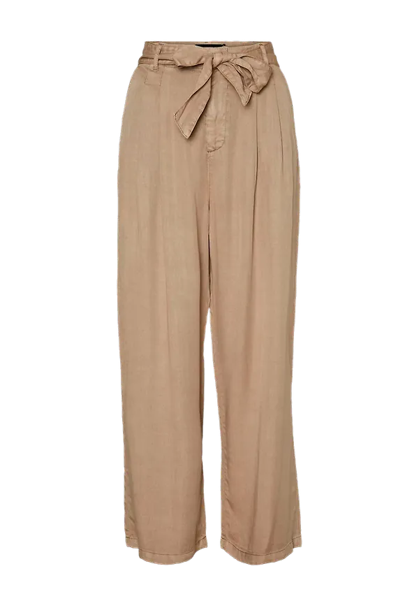 Vero Moda - Byxor vmMia HR Loose Tie Pant - Brun