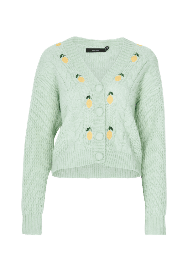 Vero Moda - Cardigan vmNewwine LS V-neck Cardigan - Grön - 36/38