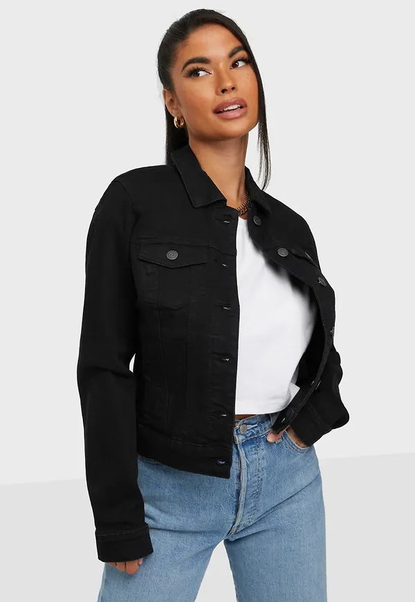 Vero Moda - Jeansjackor - Svart - Vmhot Soya Ls Denim Jacket Mix Noos - Jackor - denim jackets