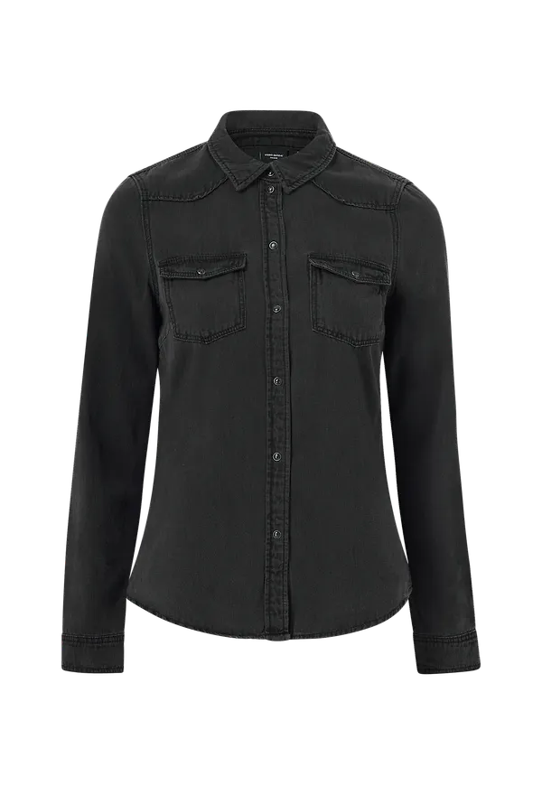 Vero Moda - Jeansskjorta vmMaria LS Denim Slim Shirt Mix New - Svart