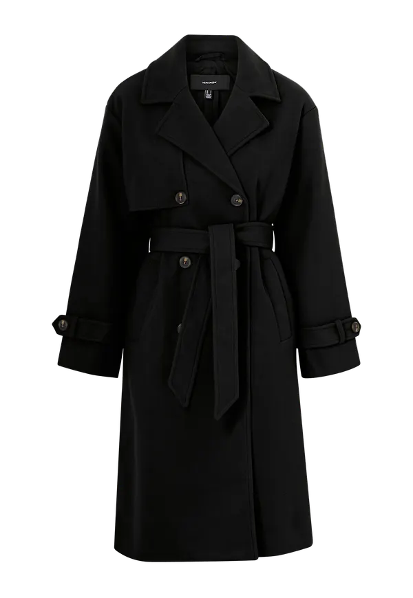 Vero Moda - Kappa vmFortune Long Trench Coat - Svart