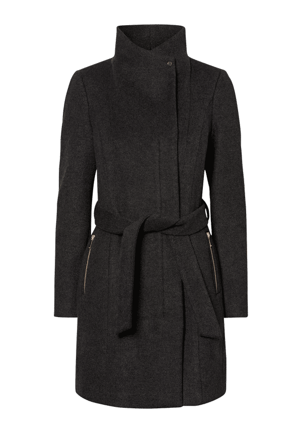 Vero Moda - Kappa vmTwodope Belt 3/4 Wool Jacket - Grå