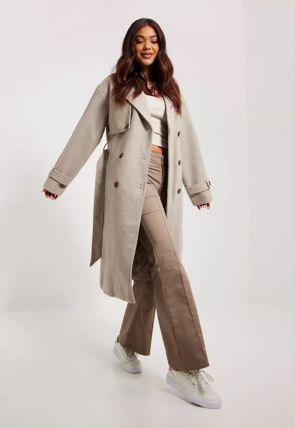 Vero Moda - Kappor - Silver Mink Melange - Vmfortune Long Trench Coat Ga Boos - Jackor & Kappor - Coats