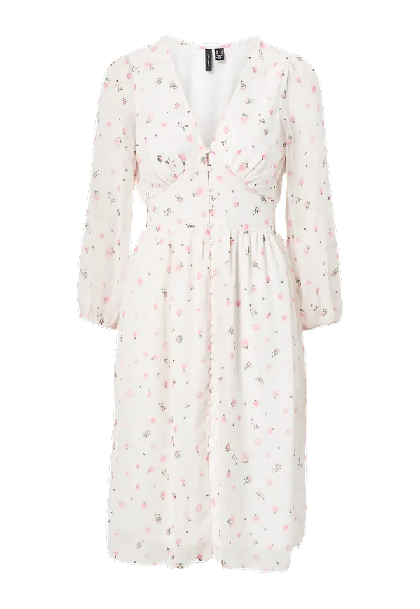 Vero Moda - Klänning vmLoula 7/8 Smock Blk Dress - Vit
