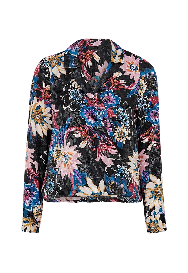 Vero Moda - Omlottblus vmSofia L/S Wrap Top - Svart