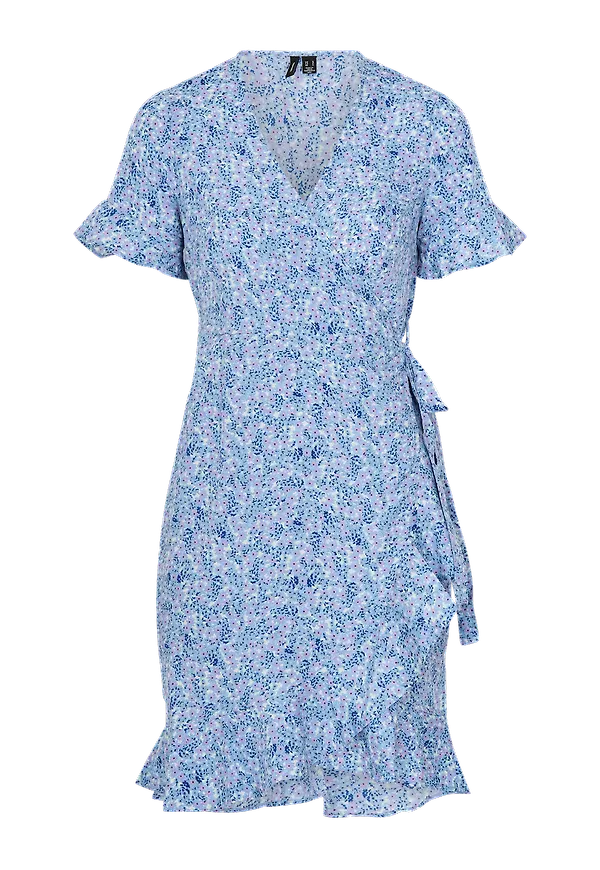 HENNA 2/4 WRAP FRILL DRESS