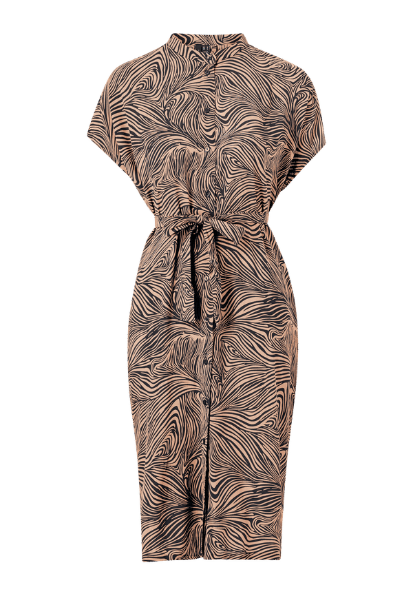 Vero Moda - Skjortklänning vmGea Cap SL Calf Shirt Dress Wvn - Brun