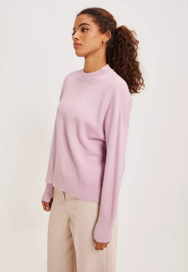 Vero Moda - Stickade tröjor - Lavender Fog - Vmgold Needle Loose Ls O-Neck Blous - Tröjor - Knitted sweaters