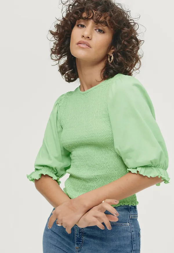 Vero Moda - Topp vmAnne 3/4 Smock Top - Grön