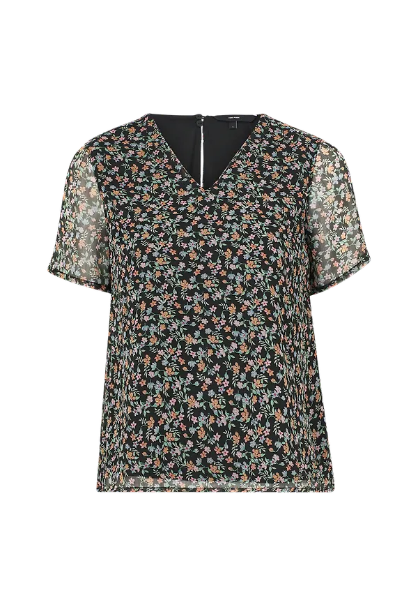 Vero Moda - Topp vmFay SS V-neck Top - Svart