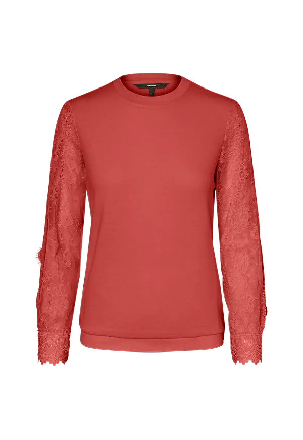 Vero Moda - Topp vmMonal LS Top - Röd - 34/36