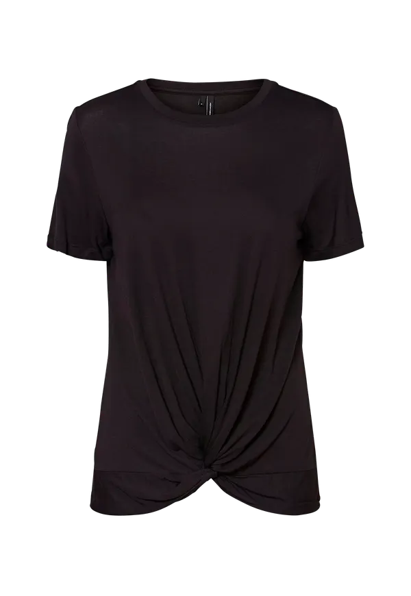Vero Moda - Topp vmRebekka SS Knot Tee - Svart - 34