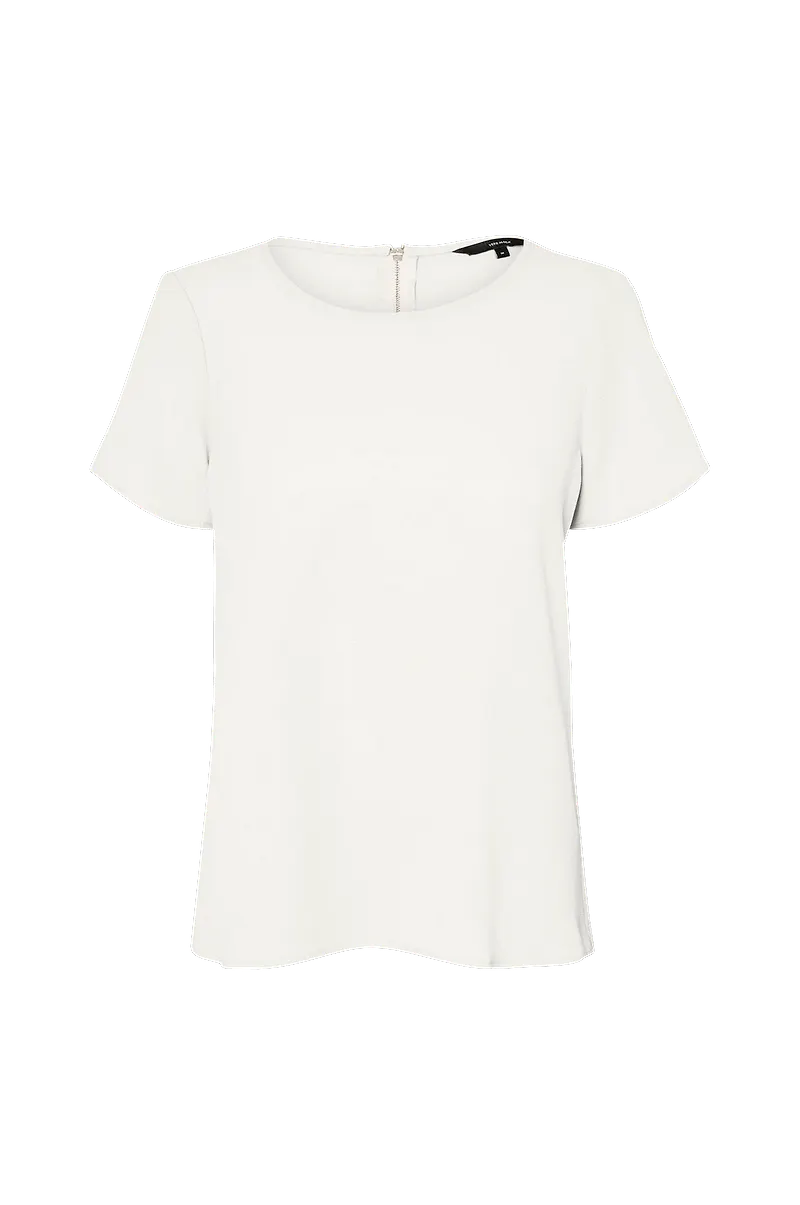 Vero Moda - Topp vmSasha SS Zip Top - Vit