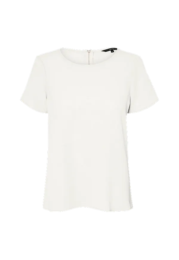 Vero Moda - Topp vmSasha SS Zip Top - Vit