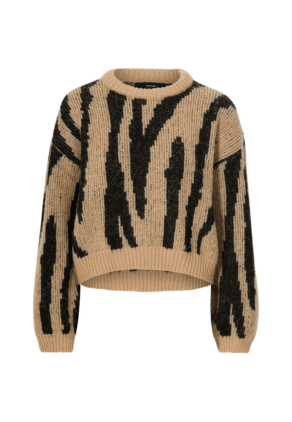 Vero Moda - Tröja vmZelma LS O-Neck Jacquard Blouse G - Brun