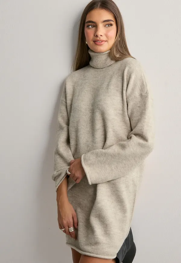 Vero Moda - Beige - Vmgemma Ls Roll Neck Knit Dress Vma