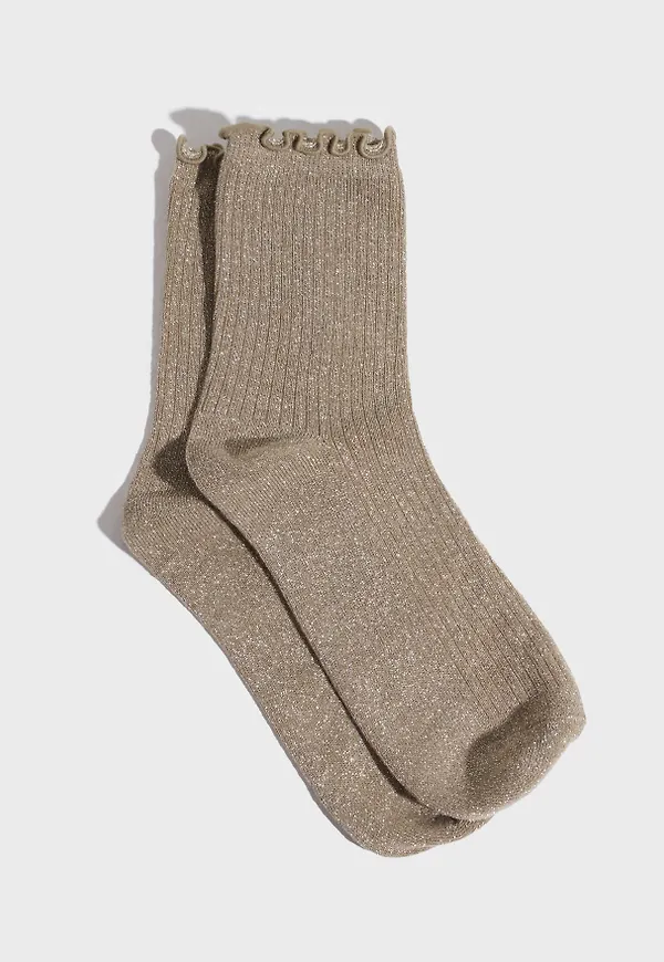 Vero Moda - Beige - Vmmagic Glitter Socks Noos