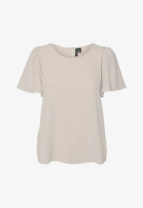 Vero Moda - Blus vmAlva Gitte SS Top Wvn - Beige