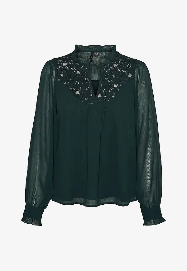 Vero Moda - Blus vmGaby LS Top - Grön