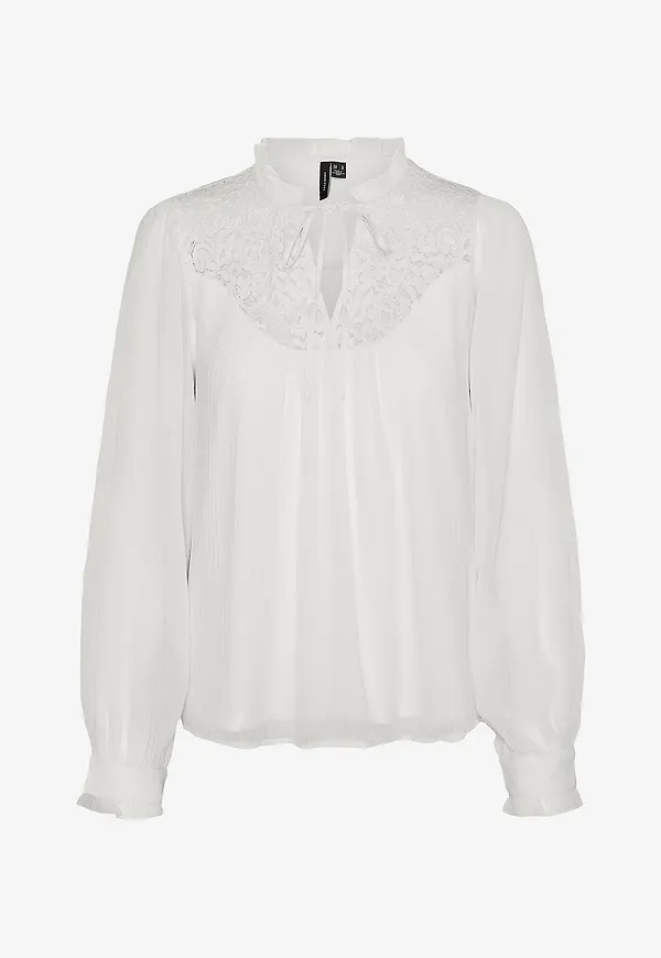 Vero Moda - Blus vmGaby LS Top - Vit
