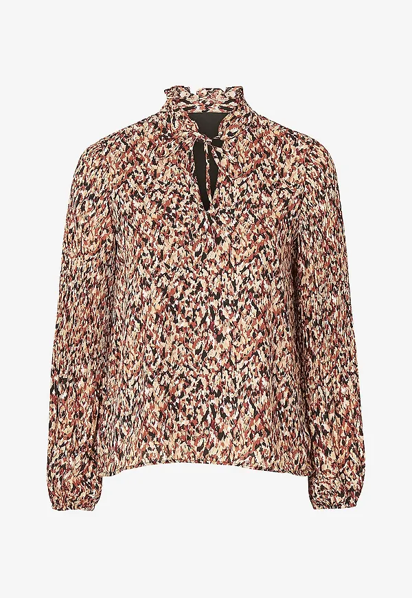 Vero Moda - Blus vmMyra L/S Top Wvn - Brun