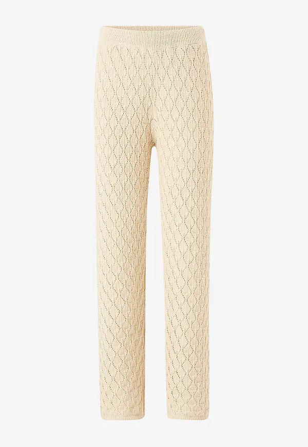 Vero Moda - Byxor vmEvelyn HW Crochet Pants - Beige