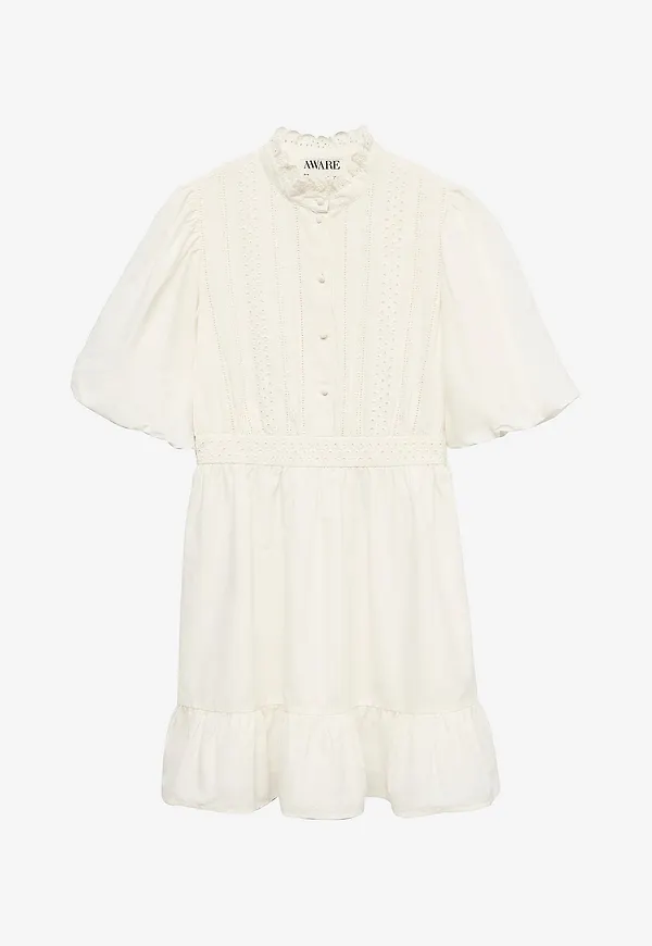 Vero Moda - Klänning vmClover 2/4 High Neck Short Dress - Vit – Ellos