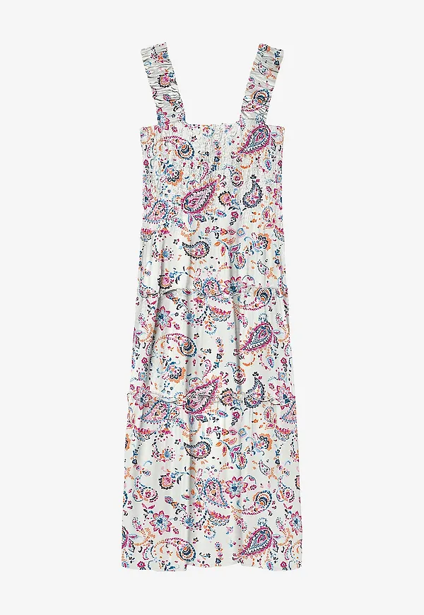 Vero Moda - Klänning vmMenny SL Smock Calf Dress Wvn - Vit – Ellos